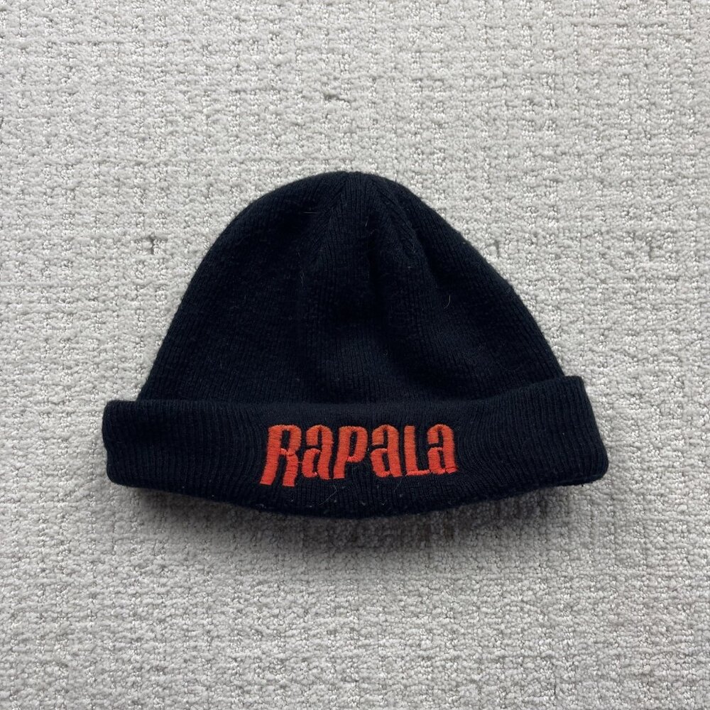 VTG Rapala Fishing Lures Beanie Cap Fleece Thinsulate Black Outdoor Forest